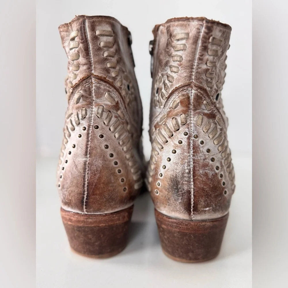 diego di lucca short cowboy cowgirl western distressed ombré leather boots 7.5 - Picture 5 of 9